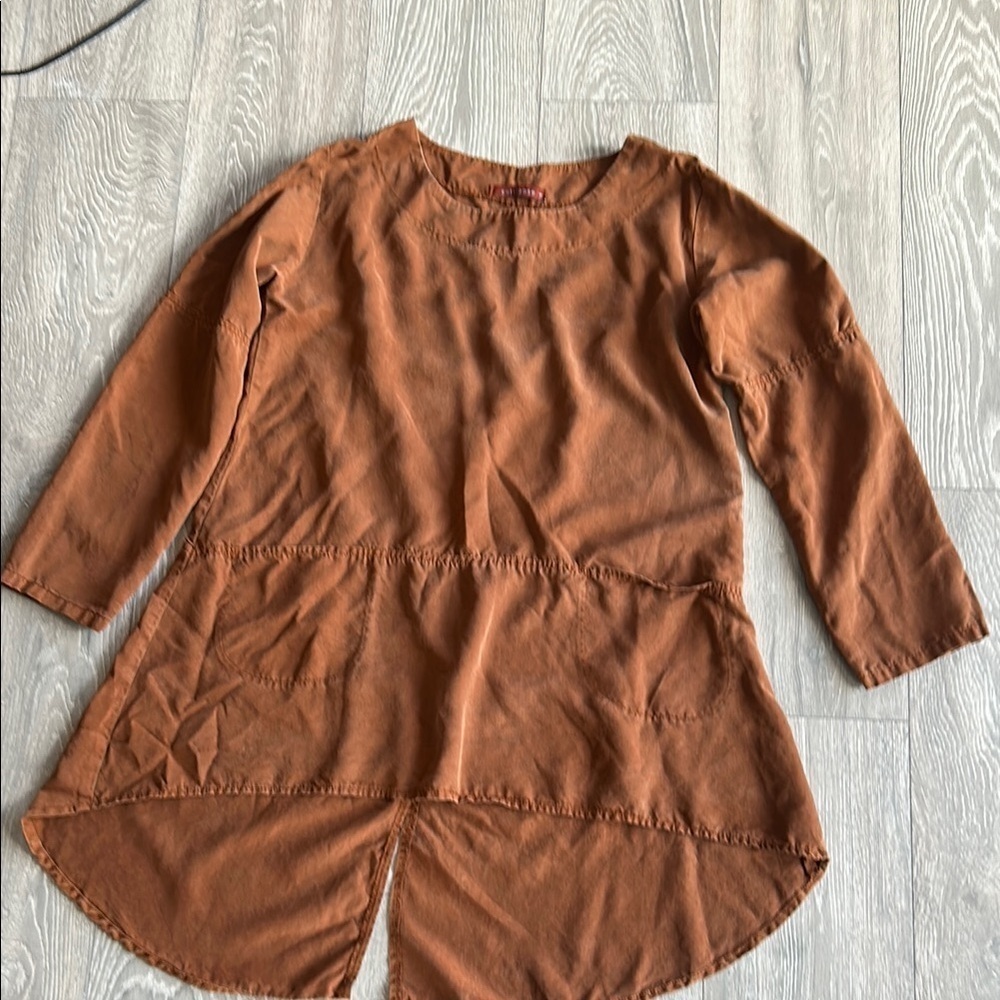 Women's Vintage Brown Tunic Top